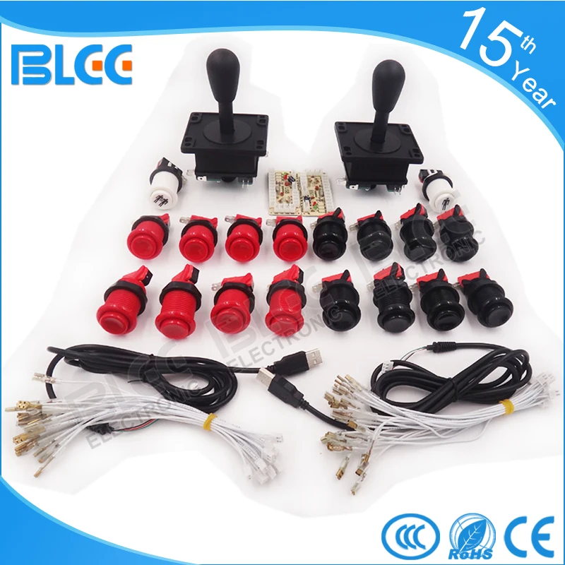 

BLEE Arcade Game DIY kit for USB Zero Delay USB Encoder 8 Way Classic Arcade American style Joystick and Push Button