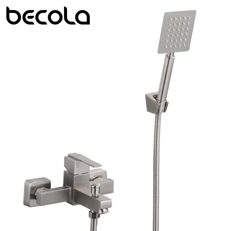 Смеситель для душа BECOLA 304 из нержавеющей стали квадратный смеситель ванны с