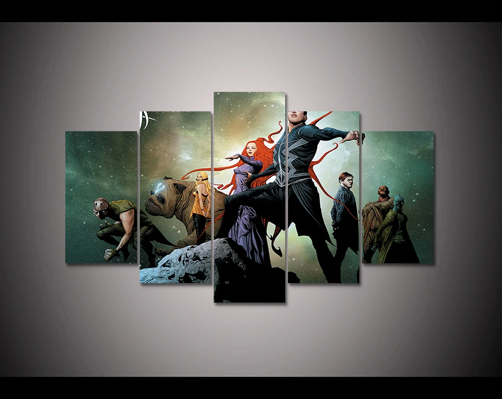 Marvel poster 5 panel HD printed canvas print painting Marvel