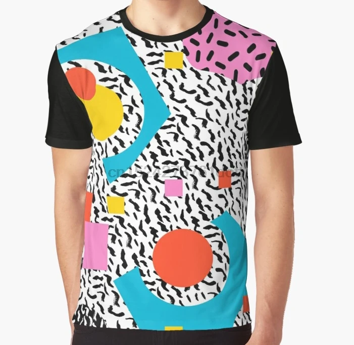 

All Over Print 3D Women T Shirt Men Funny tshirt Get Real - memphis abstract pattern retro 80s design minimalist gifts colorful