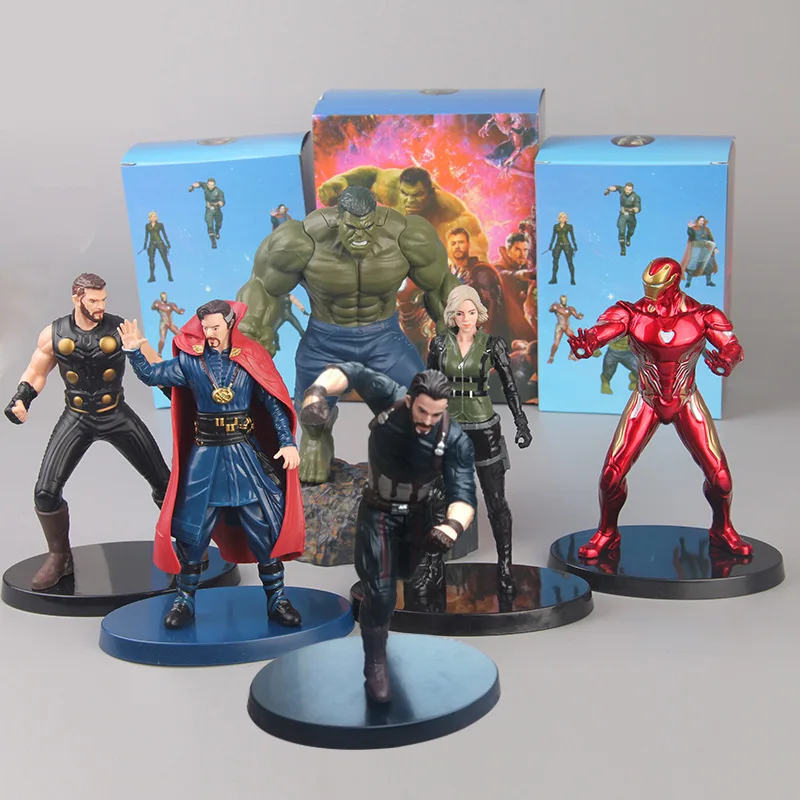

16-19cm iron man captain America thor hulk superhero action figure toy Marvel avengers 3 infinity war movie animation superhero