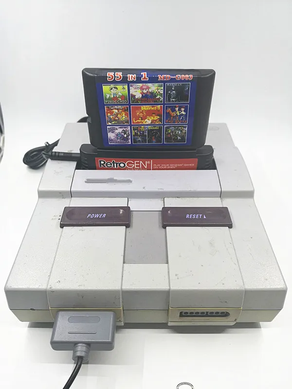FOR RetroGEN let you play sega gensis  game cartridge on For SNES console with 55 classic games