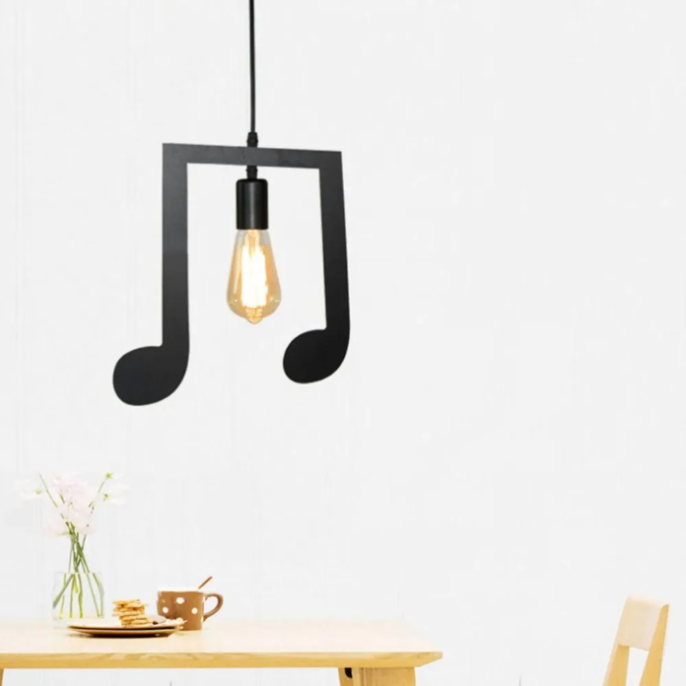 

A-Z words Music character E27 Creative Black Led Pendant Lamp for Bar bedroom bookroom Pendant Lighting