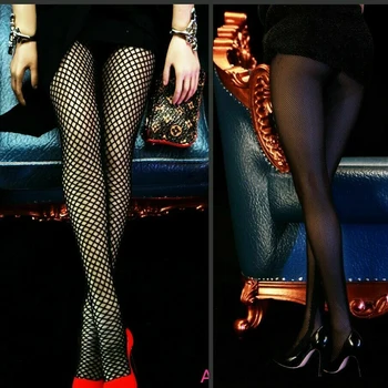 

FT011 1/6 Scale Female Figure Accessory Sexy Black Long Fishnet Socks Ultra-thin Elastic Stockings For 12'' Figure Body