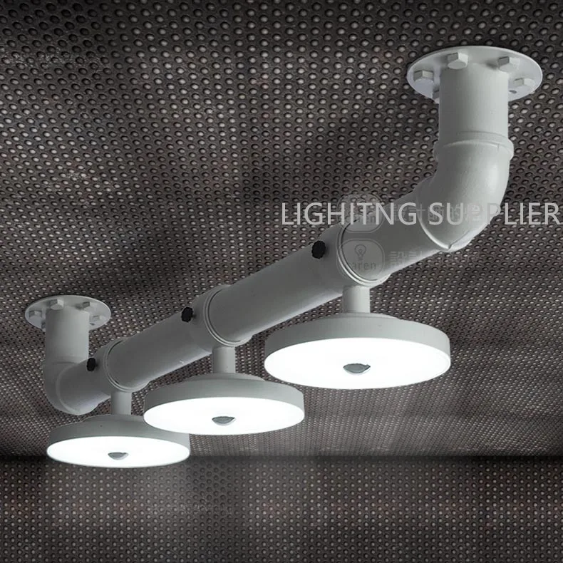 

Contracted technology Corridor industrial style Fixtures creative LED Three disc Water pipe ceiling lamps
