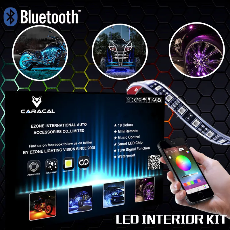 

Full Color LED Interior Car Kit Under Dash Footwell Seats Inside Lighting
