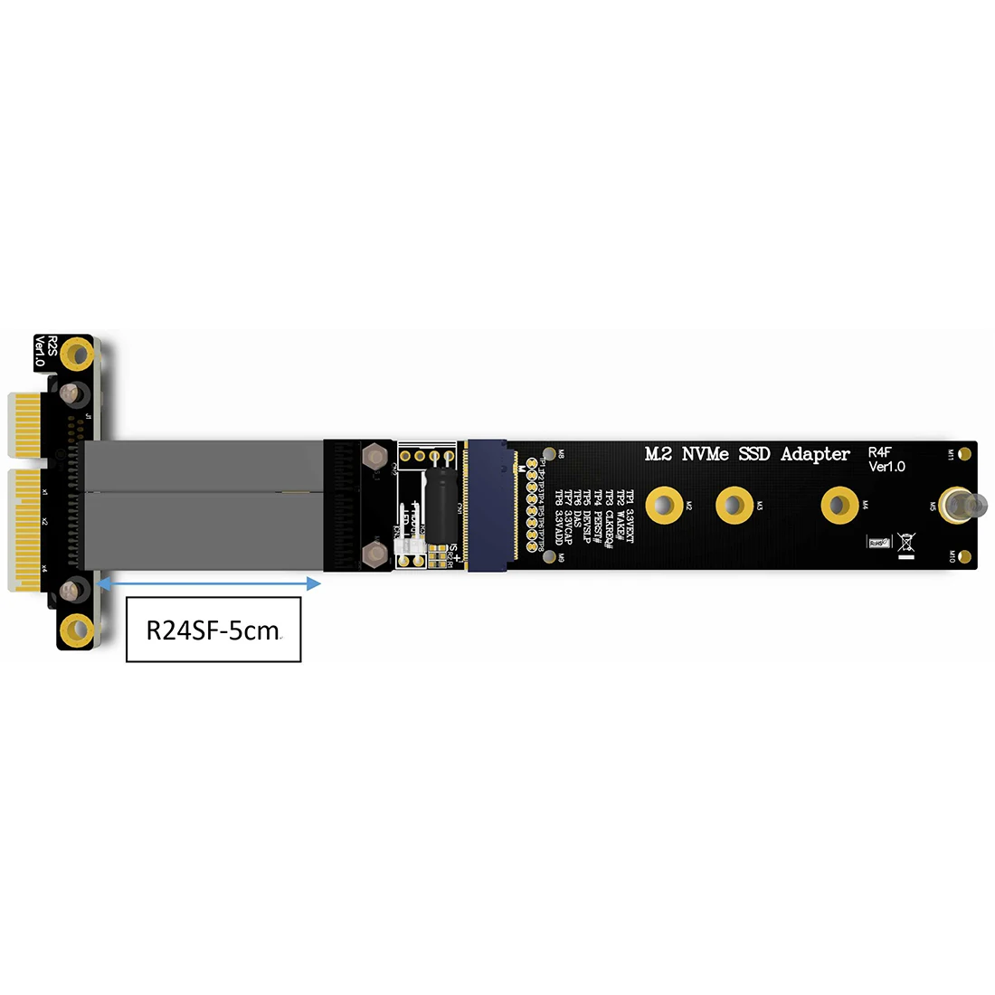 

Extension Cable R44SF / R24SF M.2 NVMe SSD Solid State Drive Riser Card Support M2 to PCI Express 3.0 X4 PCIE Full Speed 32G/bps
