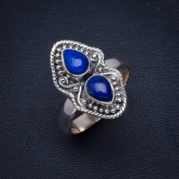 

Natural Lapis Lazuli Handmade Unique 925 Sterling Silver Ring 8 B1246