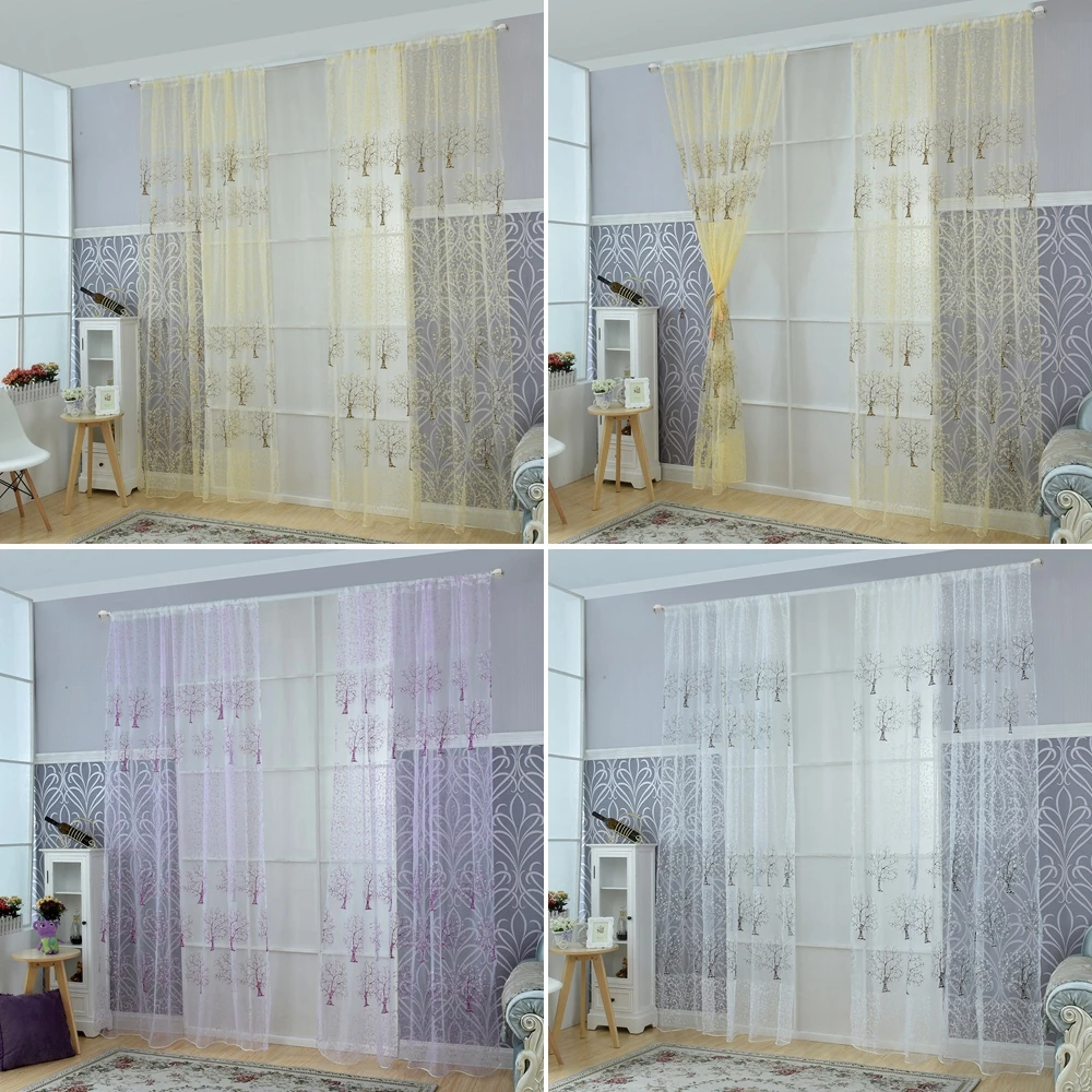 

Translucent Tulle Voile Door Window Curtain Drape Panel Sheer Scarf Valances x 1
