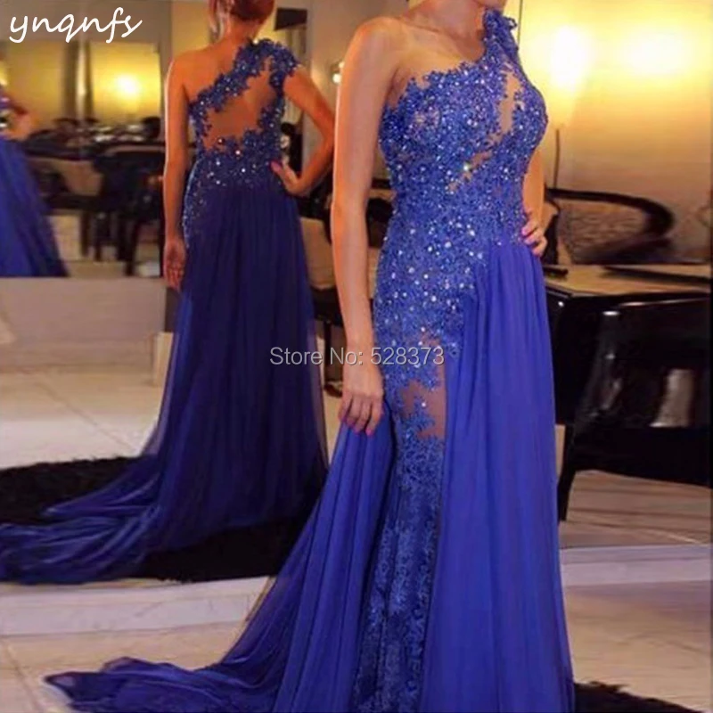 YNQNFS ED227 сексуальное прозрачное платье кружевное платье подружки невесты в стиле русалки синие вечерние элегантное вечернее платье 2019