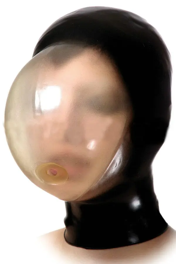 

Latex mask Breath Play Latex Mask Seamless Breath Control Hood Suffocating Gummy Rubber