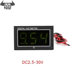 DANIU Портативный DC2.5-30V 2-проводной светодиодный цифровая панель дисплея вольтметр измеритель напряжения Вольт тестер желтый и черный корпус