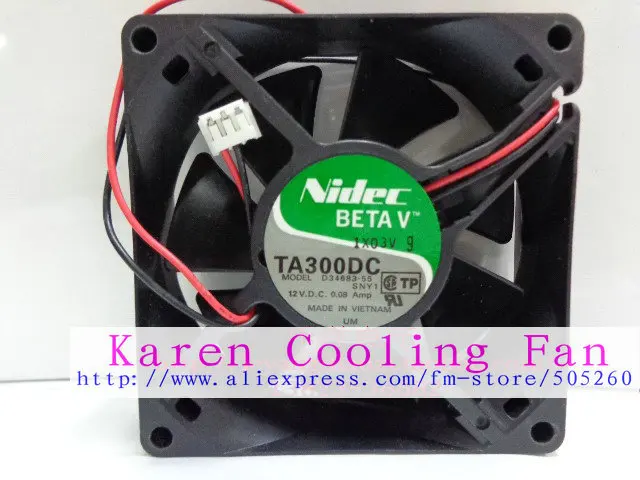 Вентилятор охлаждения Nidec 8 см TA300DC D34683 55 SNY1 8025 12В 0.08a|cooling fan|cooling fan 12v12v cooling |