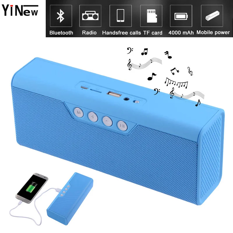 

Wireless bluetooth speaker USB portable sound supper bass soundbar mini subwoofer+FM Radio AUX TF Power Bank charger for phone