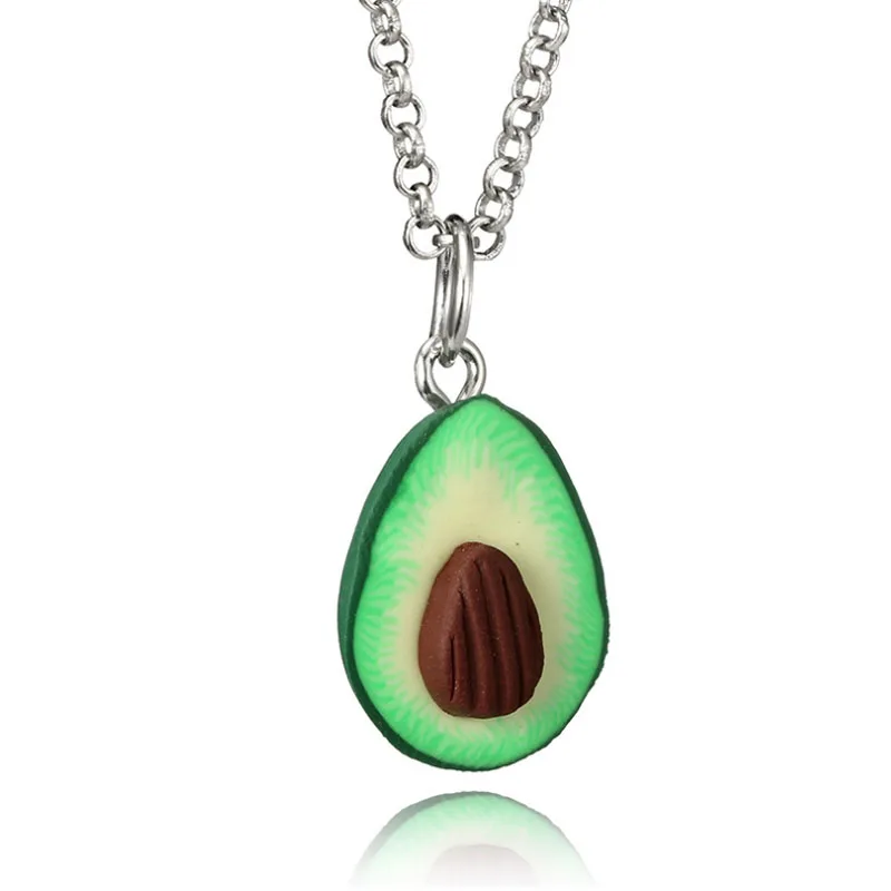 Новое модное Трендовое длинное ожерелье с подвеской в форме сердца авокадо для женщин зеленого цвета богемное ожерелье с цепочкой Ювелирные изделия Подарки - Окраска металла: 1