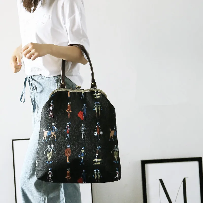 

Big Women Handbag 27cm Metal Frame Bags Professiona Handmade DIY Crafts Material Package Gift for Friend Travel