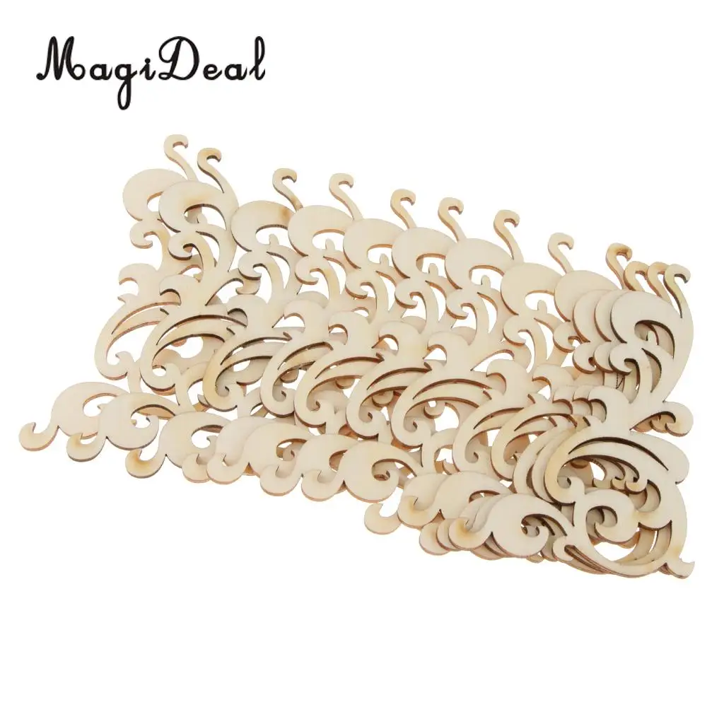 MagiDeal 12pcs Rustic Blank Flower Cutout Wooden Craft Hanging Gift Tags Labels Scrapbooking Embellishments DIY Craft