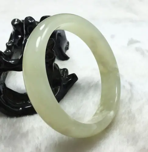 

60mm 100% Natural Fashion China Beautiful Green Jade Bangle Braceletstyle Fine jewe Noble 100% Natural jade
