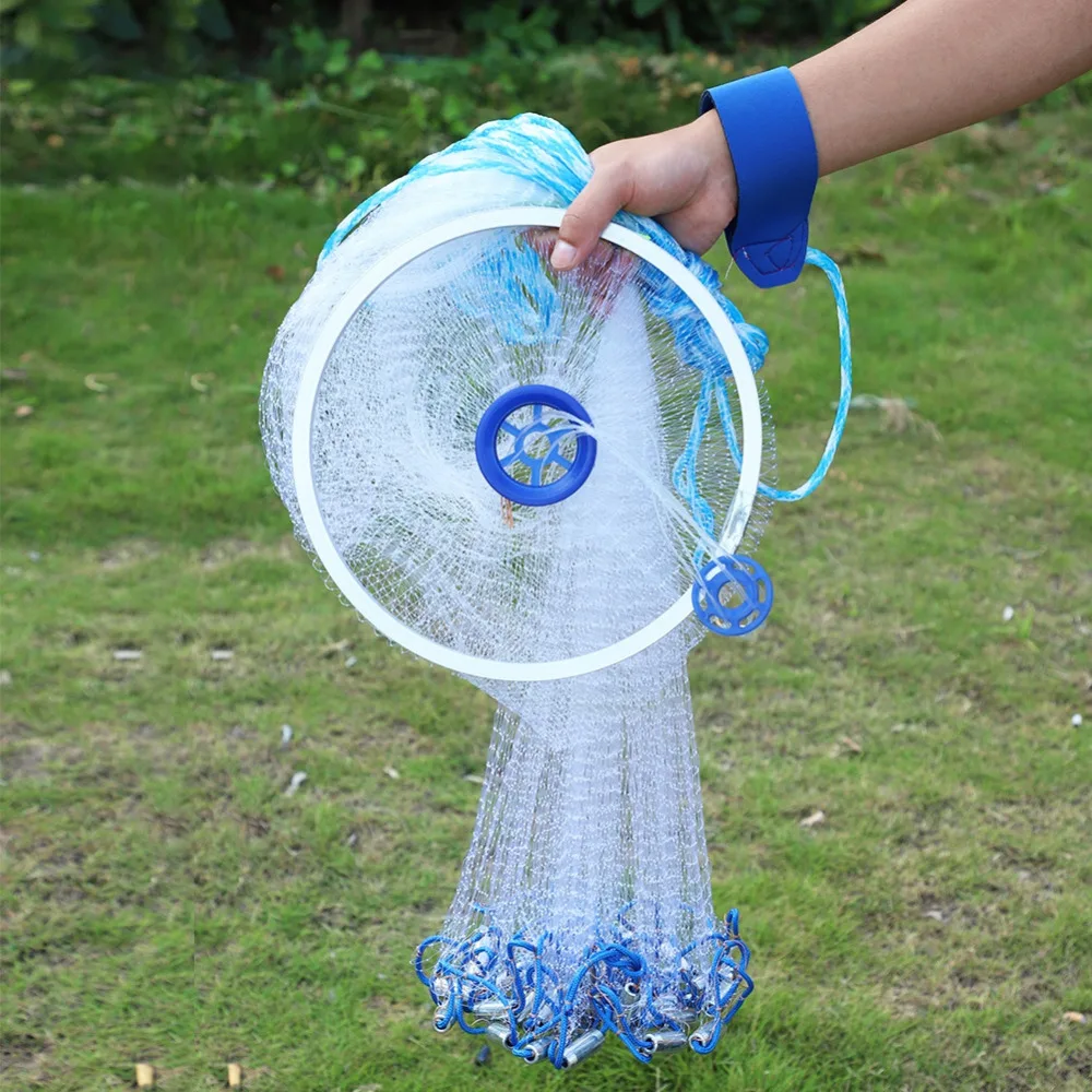 

Outdoor Fishing Net Accessories Nylon Monofilament American Style Cast Hand Throw Fishing Net 0.5 Finger Small Mesh Fish Trap