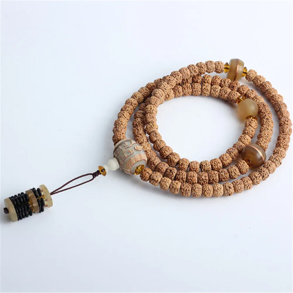Браслет с 5 натуральными лепестками Rudraksha 108 Bodhi браслет для молитвы овчина