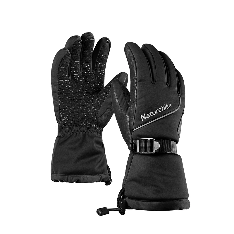 Naturehike GL-03 3 м Thinsulate зимние теплые перчатки Водонепроницаемый ветрозащитный противоскользящим перчатки NH18S030-T - Цвет: Black