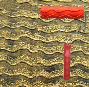 

Diatom ooze patterned roller for wall decoration 7 inch rubber embossed roller no.052