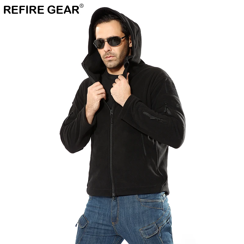 ReFire gear зимняя ветрозащитная мужская уличная куртка теплая ветровка флиса походная тактическая куртка Мужская охотничья кемпинг, катание на лыжах пальто