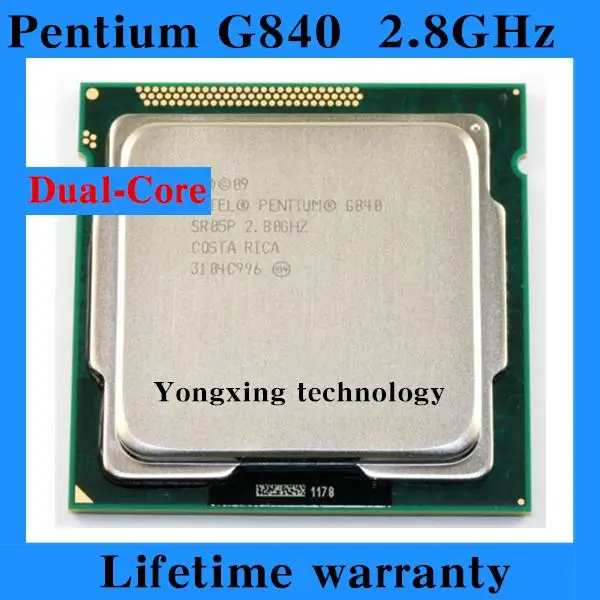 

Lifetime warranty Pentium G840 2.8GHz 3M Dual Core desktop processors CPU 840 Socket LGA 1155 pin Computer