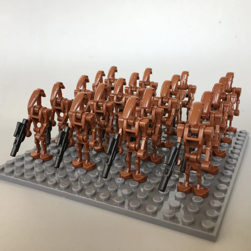 16 Battle Droid Minifigure Reddish Brown Lot Star Wars Building Blocks