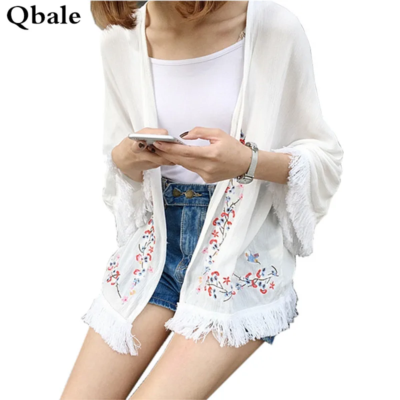 Qbale Summer Cardigan Women 2017 Fashion Bohemian Style Vintage Ladies