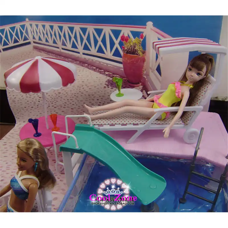barbie doll house swimming pool