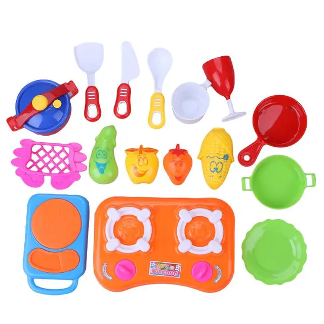 Mini Simulation Kitchen Tableware Cooking Toy Children Diy Plastic Educational Role Play Baby Kids Toys Christmas Gift In From
