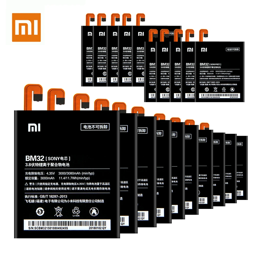 Оригинальный аккумулятор BM32 для Xiaomi Mi 4 M4 Mi4 20 шт. сменная батарея с реальной