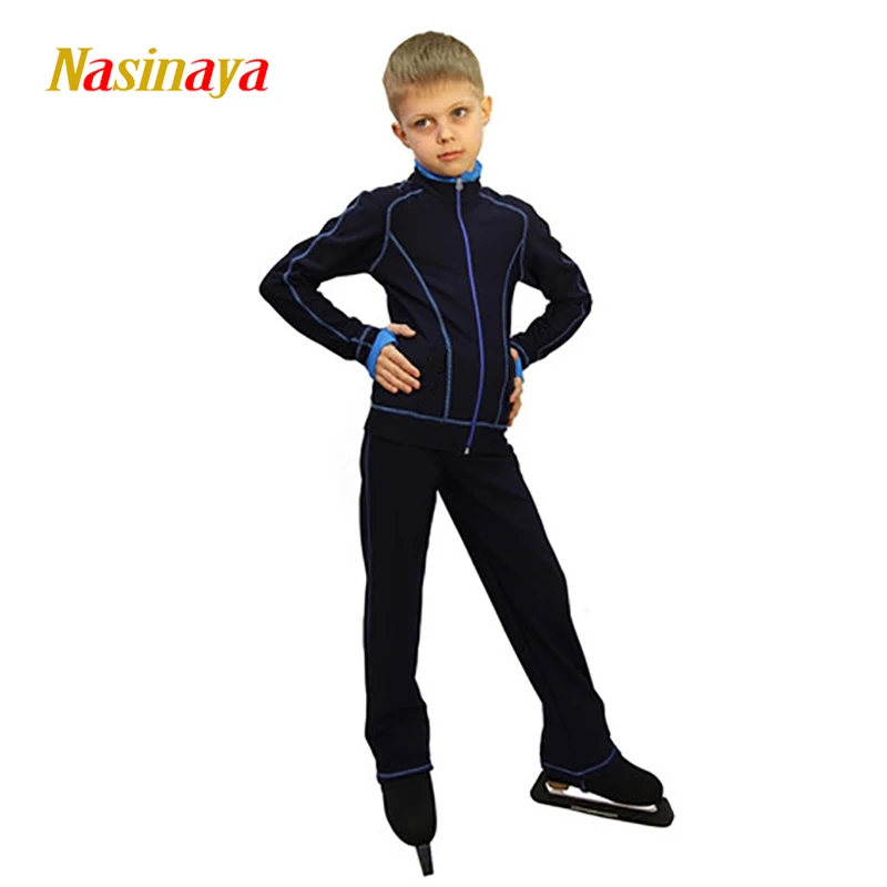 

Customized Figure Skating Suit Jacket Zippered Tops for Boy Pants Men Training Competition Patinaje Ice Skating Warm Fleece