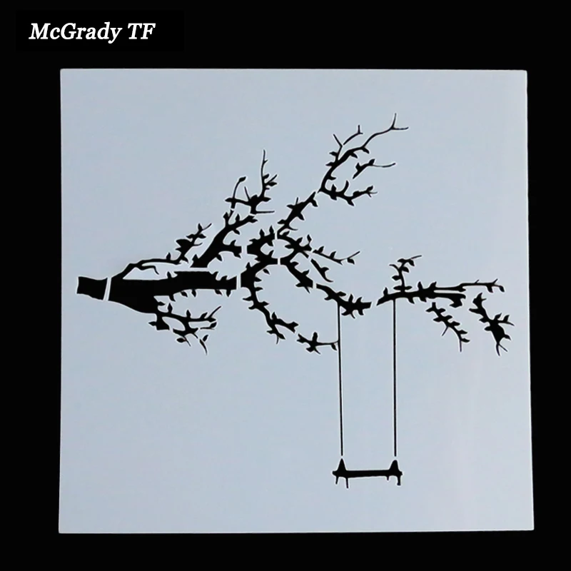 

Tree Swing Cake Stencils For DIY Decorative Embossing Paper Cards Crafts Cake Decorating Tools Baking Tools Cake Tools