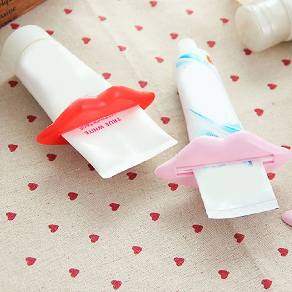 

1Pc Red Lip Toothpaste Tube Squeezer Sexy red Lip shape Bathroom Tube Squeezer Dispenser Cream Squeezer Bathroom Accessories