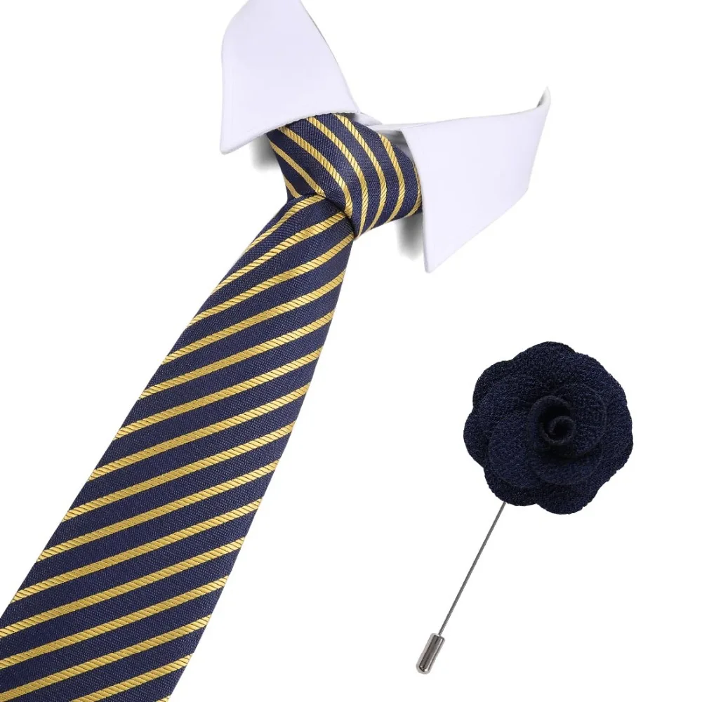 

Fashion Accessories men necktie Free Gift Brooches Striped 7.5cm Formal ties business dress Corbatas wedding Classic Men's tie