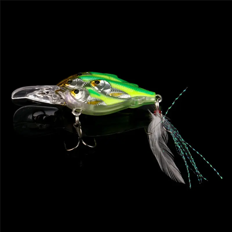 5PCS Live Target Yearling Fishing Lures Jerkbait Bass Hooks Crankbait Baits Ball
