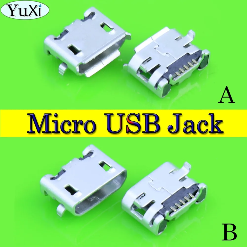 

YuXi 10pcs/lot Micro USB 5pin Jack Female Socket Connector OX Horn Curly Mouth for Tail Charging Mobile Phone Curl / Flat
