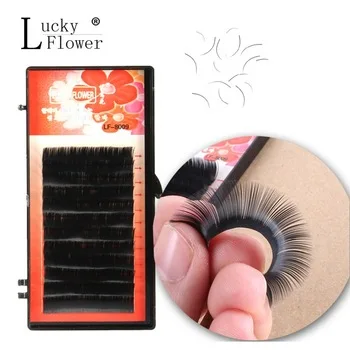 12 rows/case C Curl 0.15mm(Thickness)  8/10/12mm Options Human Hair Black Individual False Eyelashes for Eyelash Extensions