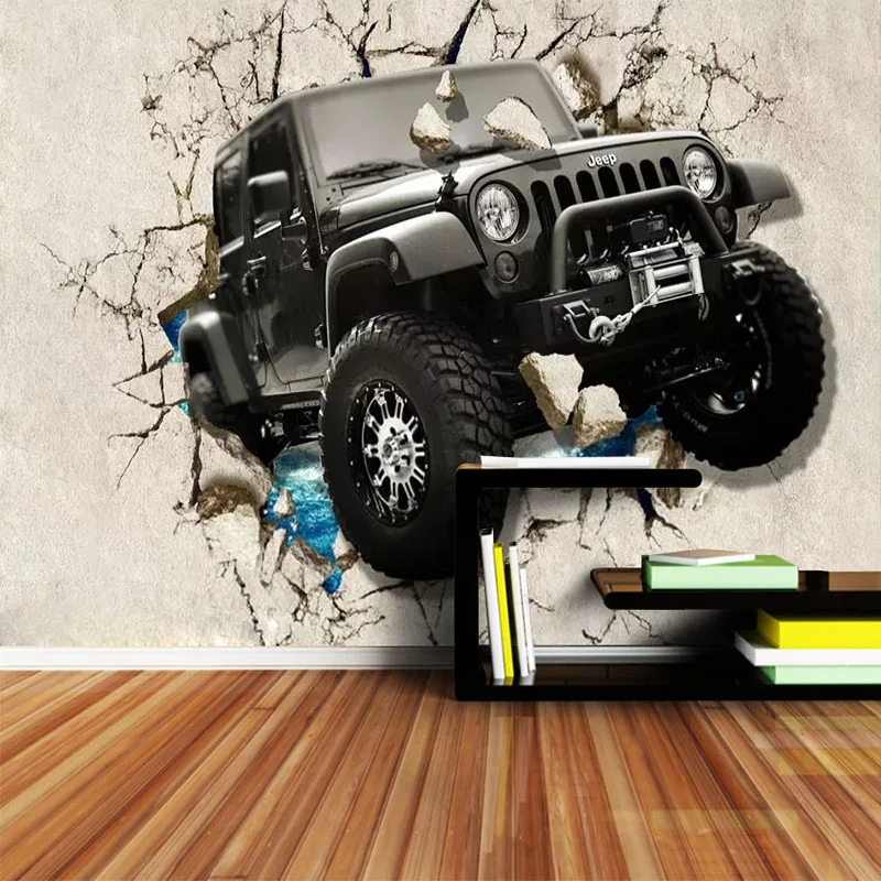 Пользовательских фото настенные Бумага 3D стереоскопического Jeep автомобиль