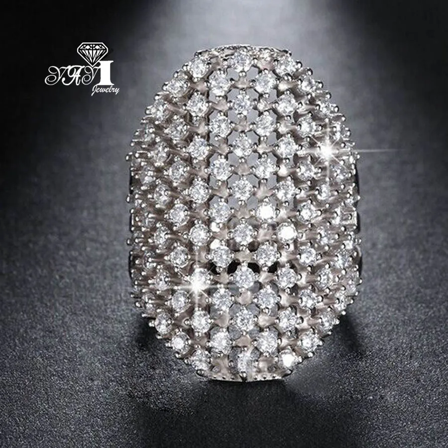 YaYI Jewelry Fashion Princess Cut 4.7 CT White Zircon Silver Color Engagement Rings wedding Rings Party Rings