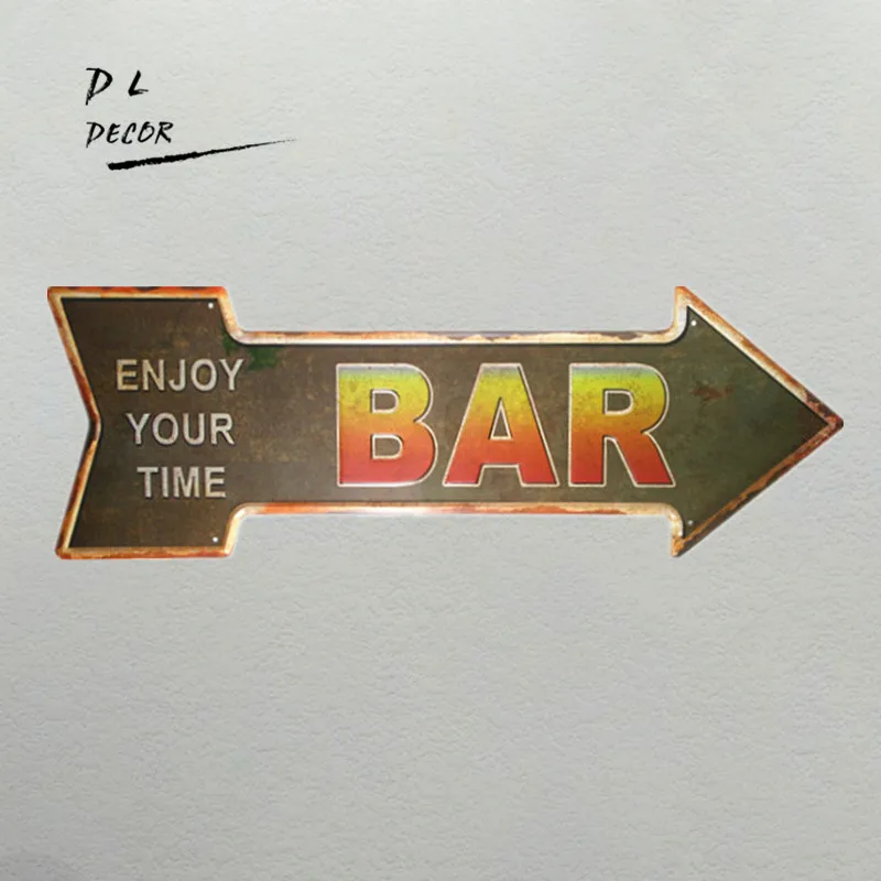 DL-Наслаждайтесь время Бар Классический Бар Олово Войти Wall Art плакат для магазина паб гараж Берлога живопись