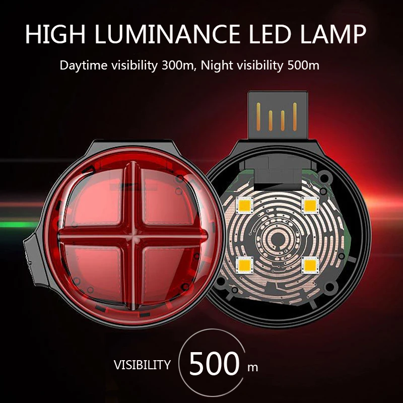 

Portable Cycling Back Lamp 5 Modes Safety Warning Bicycle Taillight USB Rechargeable Road Riding Brake ControlTail-lamp