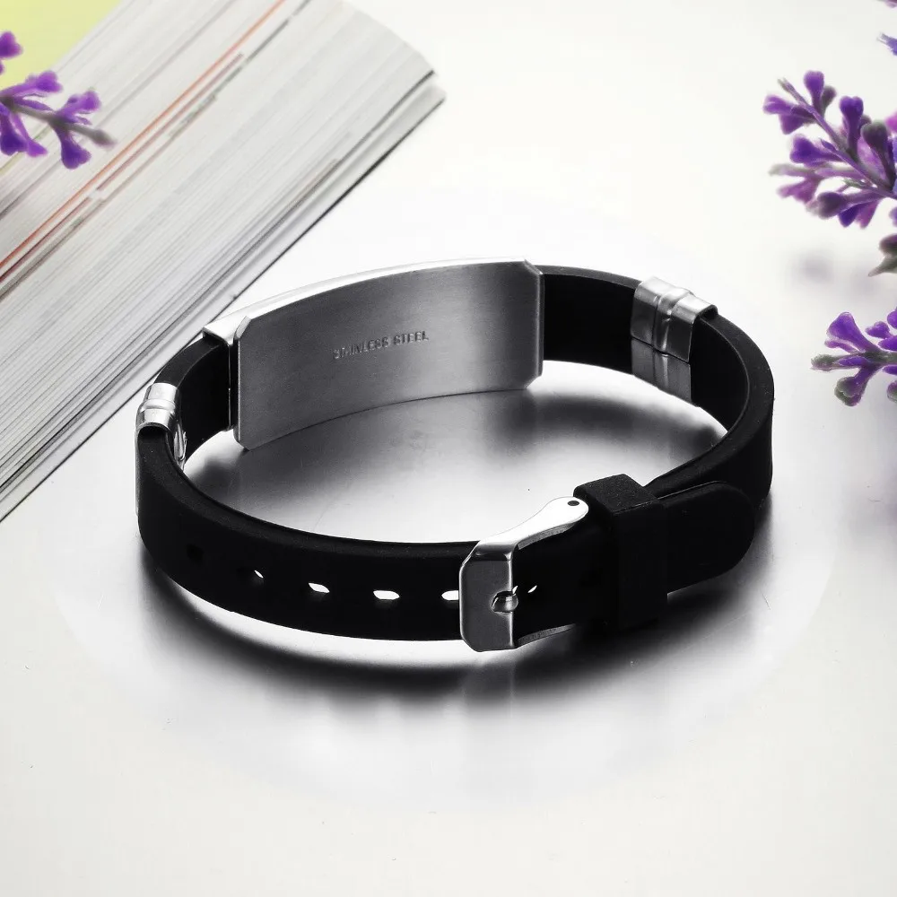 OPK-2016-New-Fashion-Jewelry-Silicone-Rubber-Silver-Slippy-Hollow-Strip-Grain-Stainless-Steel-Men-Bracelet (1)