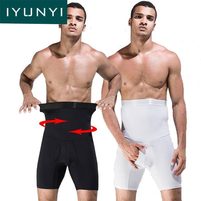 IYUNYI Men Compression Shorts Male Base Layer Tight Stomach Shaper