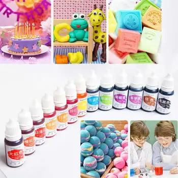

10ML Food Coloring Fondant Baking Cake Edible Pigment Handmade DIY Baking & Pastry Accessories Colorant Alimentaire 24 Colors