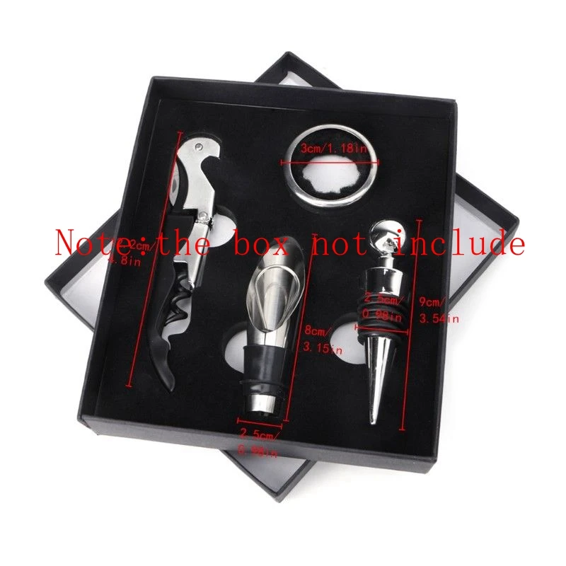 

Stainless Steel Wine Tool Gift Set Bottle Opener Corkscrew Stopper Pourer 4pcs set YYY9493