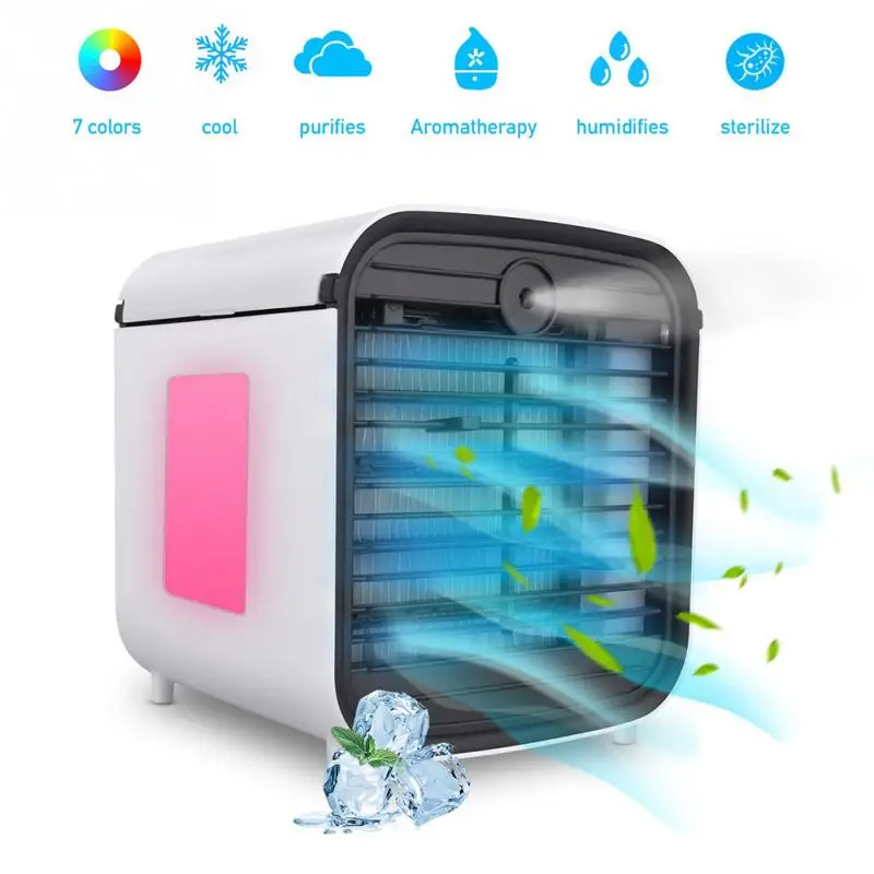 

3In1 Mini USB Portable Air Conditioner Humidifier Purifier 7 Colors Light Desktop Air Cooling Fan for Office Home Cooling fan