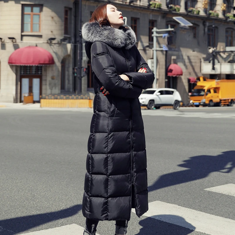 Winter Duck Down Coats High Quality Coat 2018 Female Long Winter jacket Women Thicken Warm Down Parkas Coat Fur Collar Outerwear